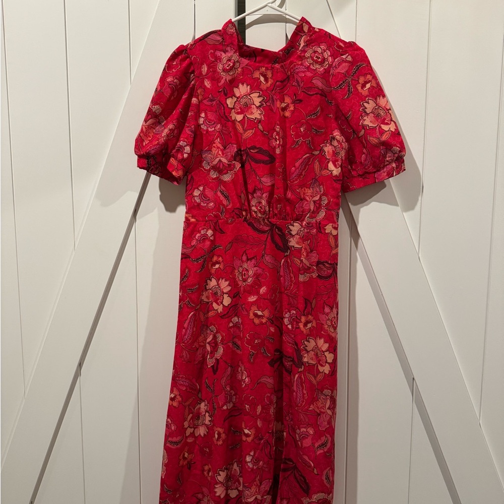 Gorgeous Red Floral Dress!